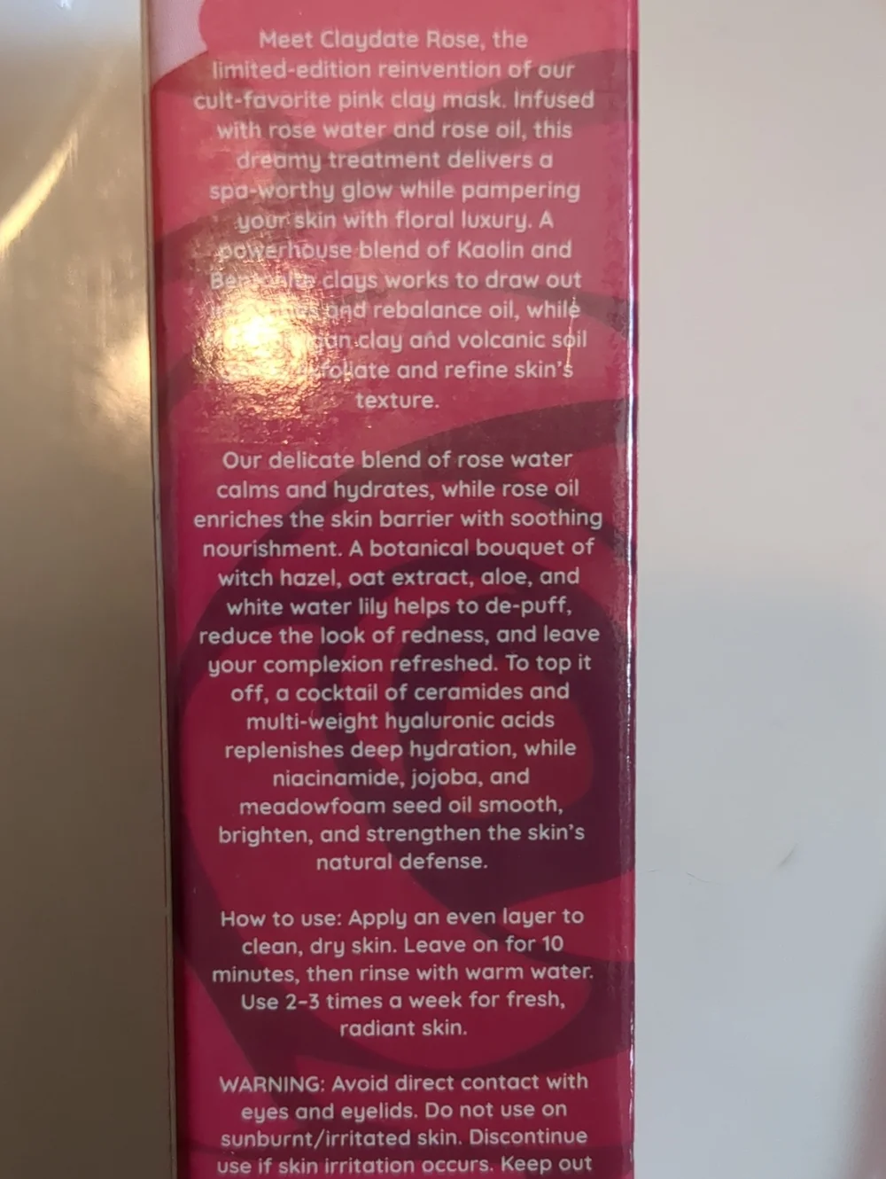 Dew of the Gods Claydate Rose Hyaluronic Rose Oil Clay Mask - Pink